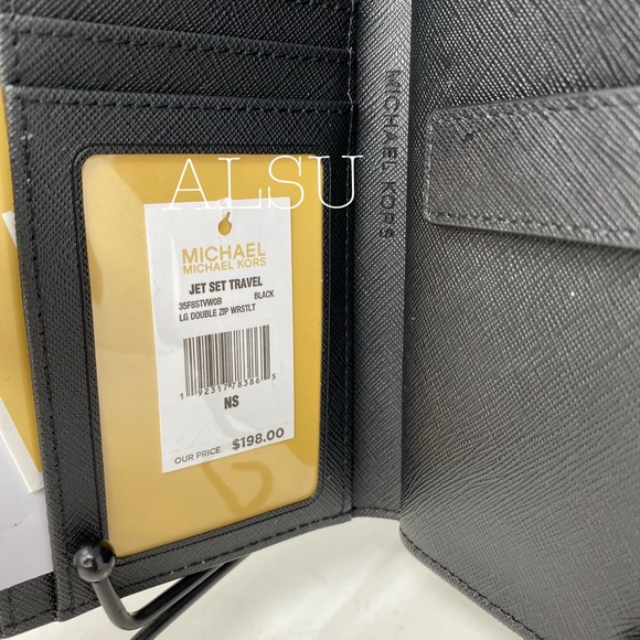 Michael Kors DoubleZip Wristlet Wallet Logo Black - Picture 5 of 5